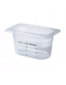 Bacinella contenitore GN 1/9 in polipropilene IML con etichetta permanente costampata e scala graduata - mm 176x108x100h