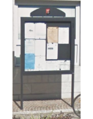 Bacheca in acciaio zincato e verniciato, anta apribile in vetro, pannello espos. cm 130×130 -  da inghisare - cm 151x300h