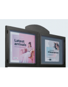 Bacheca a muro in acciaio zincato e verniciato, 2 ante apribili in vetro, pannello espositivo cm 200x130