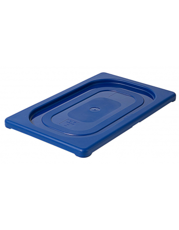 Coperchio per bacinelle GN 1/4 in polipropilene IML - colore blu - mm 264x162