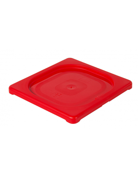 Coperchio per bacinelle GN 1/6 in polipropilene IML - colore rosso - mm 176x162