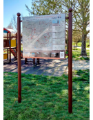 Bacheca in acciaio zincato con pannello in alluminio cm 100x100 - Da inghisare - Larghezza esterna cm 128