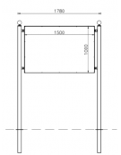 Bacheca in acciaio zincato con pannello in alluminio cm 150x100 - Da inghisare - Larghezza esterna cm 178