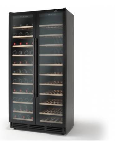 VETRINA DOPPIA VINI ROSSI E ROSSI CON DOPPIA TEMPERATURA +5° +22°C - CAPACITA' N° 250 BOTTIGLIE-CM 100x60x190h