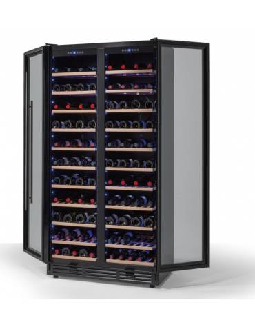 VETRINA DOPPIA VINI ROSSI E ROSSI CON DOPPIA TEMPERATURA +5° +22°C - CAPACITA' N° 250 BOTTIGLIE-CM 100x60x190h