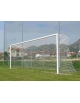 Coppia porte calcio regolamentare in alluminio con bussole e traversa in due pezzi mt 7,32x2,44