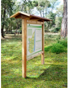 Bacheca in pino nordico impregnato a pressione in autoclave, con tettoia - Pannello cm 100x110