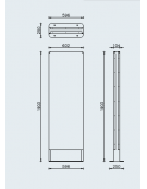 Leggio bifacciale in lamiera di acciaio piegata, struttura in acciaio zincato e verniciato - da tassellare - cm 60,2x25x190,3h