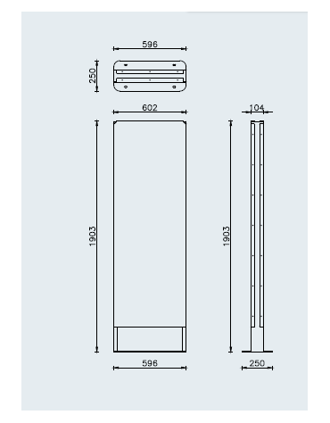 Leggio bifacciale in lamiera di acciaio piegata, struttura in acciaio zincato e verniciato - da tassellare - cm 60,2x25x190,3h