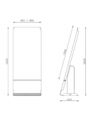 Leggio in lamiera di acciaio piegata, zincato e verniciato per esposizione - da tassellare - cm 80x54x200h