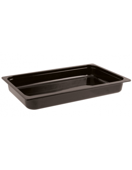 Bacinella contenitore GN 1/1 in melamina - colore nero - capacità Lt 7,1 - mm 530X325x65h