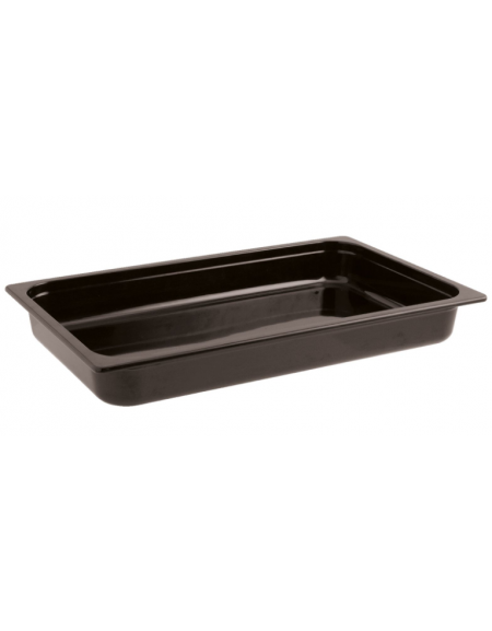 Bacinella contenitore GN 1/1 in melamina - colore nero - capacità Lt 10,6 - mm 530X325x100h