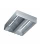 Cappa centrale inox cubica per ristorante con illuminazione con plafoniere a Led - Dimensioni cm 220x150x45h