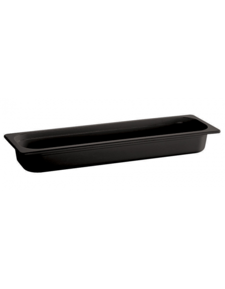 Bacinella contenitore GN 2/4 in melamina - colore nero - capacità Lt 4,3 - mm 160x530x100h