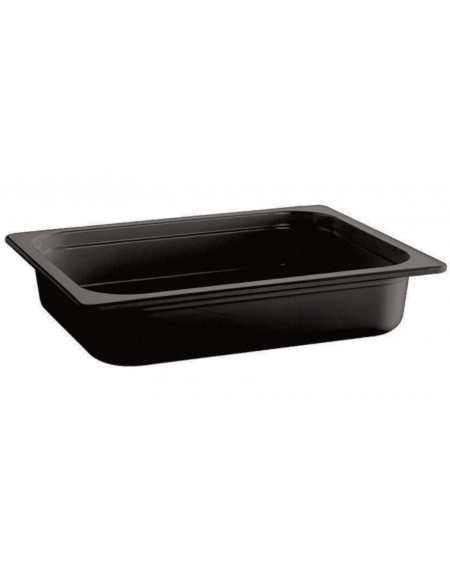 Bacinella contenitore GN 1/2 in melamina - colore nero - capacità Lt 4,7 - mm 325X265x100h