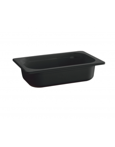 Bacinella contenitore GN 1/4 in melamina - colore nero - capacità Lt 1,9 - mm 265X160x100h