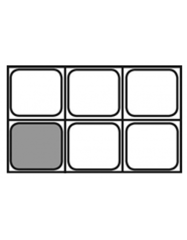 Bacinella contenitore GN 1/6 in melamina - colore nero - capacità Lt 0,8 - mm 175X160x65h