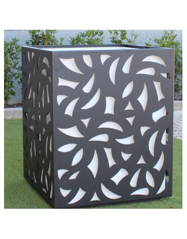 Fioriera quadrata di desing, in acciaio zincato e verniciato - senza contenitore interno - cm 50x50x50h