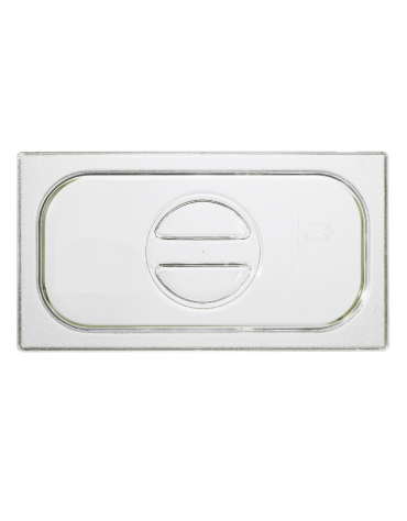 Coperchio GN 1/3 in policarbonato trasparente con maniglia - mm 325X175