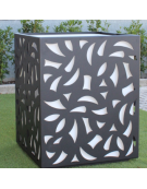 Fioriera quadrata di desing, in acciaio zincato e verniciato - con contenitore interno - cm 80x80x100h