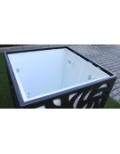 Fioriera di desing, in acciaio zincato e verniciato - con contenitore interno - cm 80x80x100h