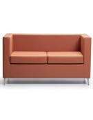 Divano ignifugo in classe 1IM a 2 posti per ufficio e sale d’attesa-Rivestimento tessuto ignifugo - cm 128x63x68h