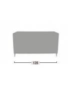 Divano ignifugo in classe 1IM a 2 posti per ufficio e sale d’attesa-Rivestimento tessuto ignifugo - cm 128x63x68h