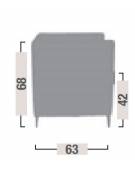Divano ignifugo in classe 1IM a 2 posti per ufficio e sale d’attesa-Rivestimento tessuto ignifugo - cm 128x63x68h