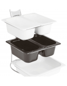 Espositore buffet in acciaio cromato per bacinelle GN 1/2 - mm 31,5x41,5x48h