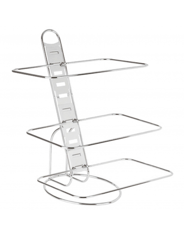 Espositore buffet in acciaio cromato per bacinelle GN 1/1 - mm 52x59x66h
