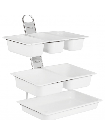 Espositore buffet in acciaio cromato per bacinelle GN 1/1 - mm 52x59x66h