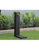 Fontana con struttura rettangolare, in acciaio zincato e verniciato, rubinetto in ottone e caditoia in ghisa - cm 18x12x100h