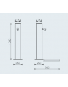 Fontana in acciaio inox con rubinetto a scatto inox predisposto per il collegamento alla rete idraulica - cm Ø15,4x70x100h