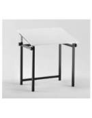 TAVOLO DA DISEGNO SCOLASTICO - PIANO BIANCO ELEVABILE E CON INCLINAZIONE REGOLABILE- CM 60X78X75/105H -Testato CATAS