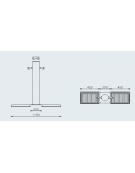 Fontana doppia con struttura in acciaio inox, completa di rubinetti in inox e caditoie in ghisa - cm 115x15,4x100h