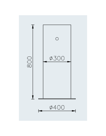 Fontanella in acciaio inox con struttura portante cilindrica. Da tassellare - cm Ø30x80h