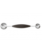 Scavino porzionatore doppio in acciaio inox - diametro cm 2,2-3,0 - manicatura in polipropilene - lunghezza cm 17