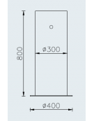 Fontanella in acciaio inox verniciato con struttura portante cilindrica. Da tassellare - cm Ø30x80h