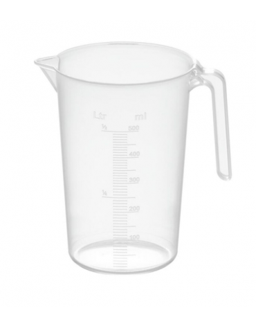 Caraffa graduata in polipropilene - Diametro cm 9 - altezza cm 14 - litri 0,5