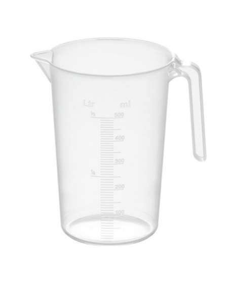 Caraffa graduata in polipropilene - Diametro cm 9 - altezza cm 14 - litri 0,5