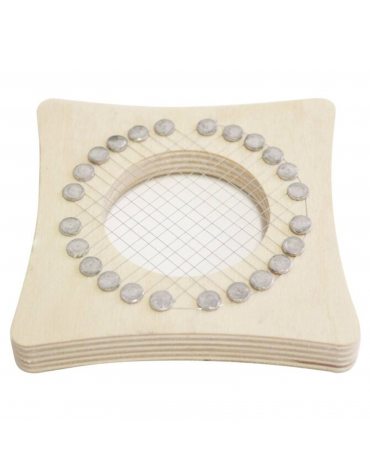 Intaglia verdure per cicoria - struttura in multistrato di betulla, ribattini in alluminio, filo inox - cm 10x10