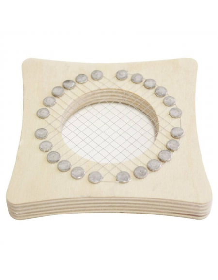 Intaglia verdure per cicoria - struttura in multistrato di betulla, ribattini in alluminio, filo inox - cm 10x10