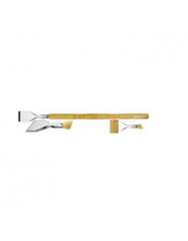 Scalpello ghiaccio 1 lato smussato in acciaio inox con manicatura in legno - gr 820 - lunghezza cm 74,5
