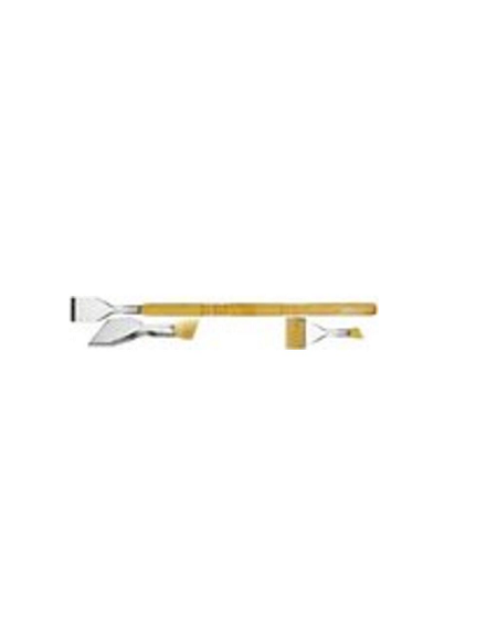 Scalpello ghiaccio 1 lato smussato in acciaio inox con manicatura in legno - gr 820 - lunghezza cm 74,5