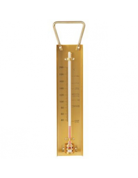 Termometro per zucchero e marmellata in ottone - scala 2°C - range +40+200°C - dimensioni cm 4,7x20h