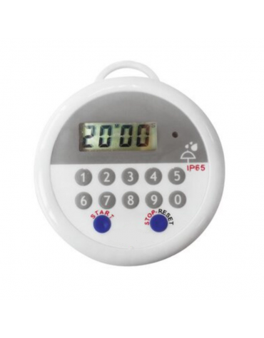 Timer digitale a tenuta stagna in ABS, con suono e allarme lampeggiante - Diametro cm Ø 5 cm - Altezza cm 17