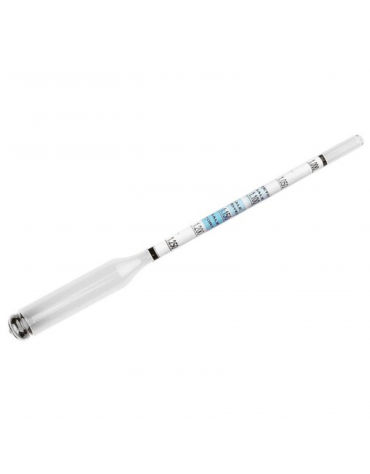 Densimetro per salamoia e sale in vetro con doppia scala di lettura densità g/ml e gradi Baumé - lunghezza cm 19,5