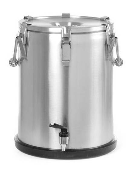 CONTENITORE PORTATILE ISOTERMICO INOX CON RUBINETTO PER ALIMENTI E BEVANDE CALDE E FREDDE - CAPACITA' LITRI 25