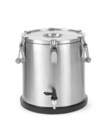 CONTENITORE PORTATILE ISOTERMICO INOX CON RUBINETTO PER ALIMENTI E BEVANDE CALDE E FREDDE - CAPACITA' LITRI 20