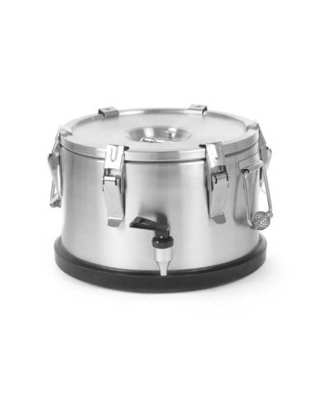 CONTENITORE PORTATILE ISOTERMICO INOX CON RUBINETTO PER ALIMENTI E BEVANDE CALDE E FREDDE - CAPACITA' LITRI 10